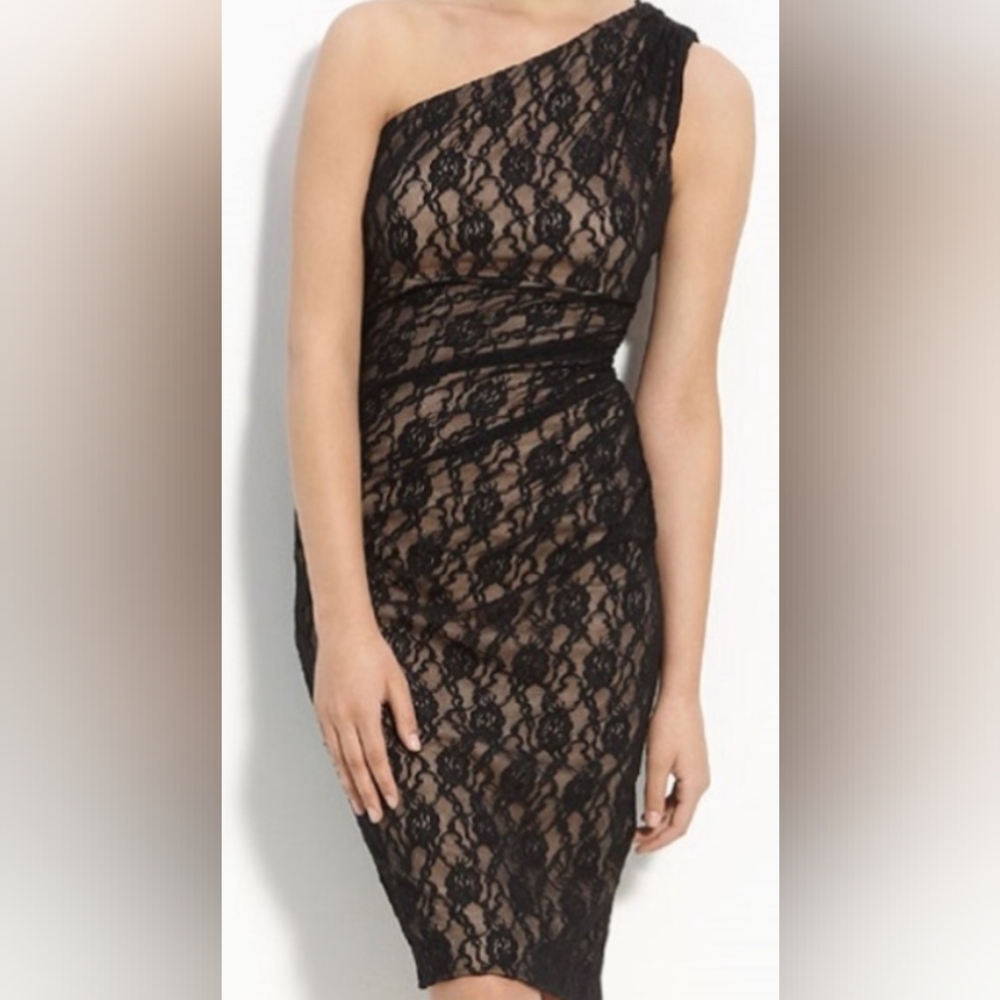 Maggy London lace black dress size 8